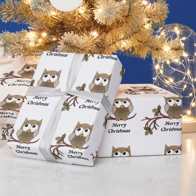 Papel de envoltura de Owl Holiday para navidades (Vacaciones)