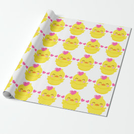 papel de envoltura de pato de goma amarillo lindo