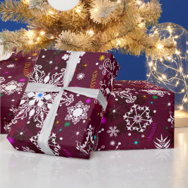 papel de envoltura de patrón de copo de nieve marr