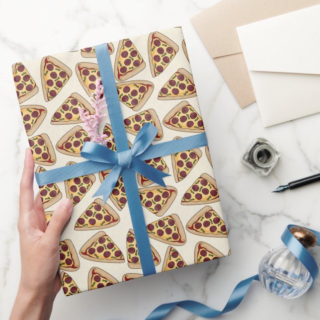 Papel de envoltura de patrón de Pizza divertida (Regalar)