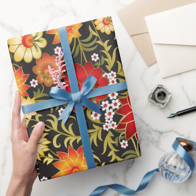 Papel de envoltura de patrón floral rústico (Regalar)