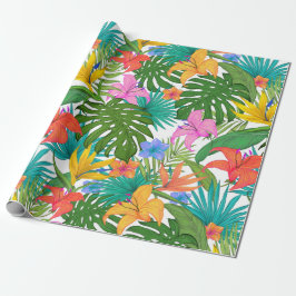 Papel de envoltura de patrón tropical