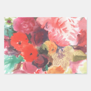 Papel de envoltura de ramo de flores vibrantes