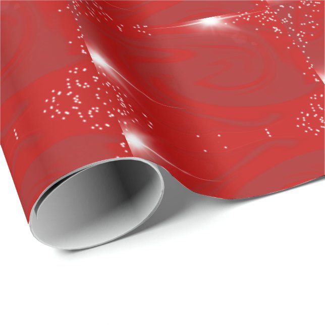 Papel de envoltura de Red Swirls (Esquina del rollo)