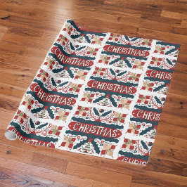 papel de envoltura de regalo con diseños de Navida