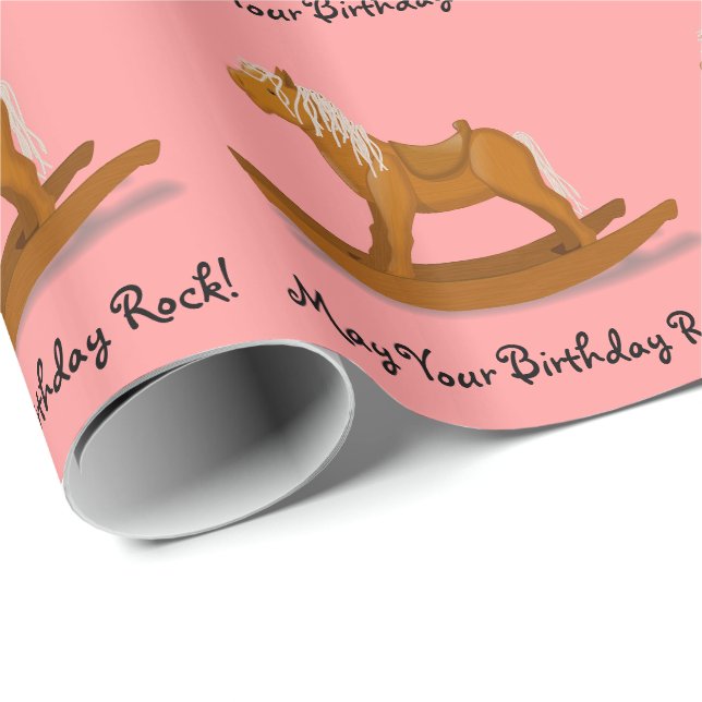 Papel De Envoltura De Regalo De Caballo De Rocas P (Esquina del rollo)