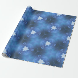 Papel de envoltura de regalo de estrella azul