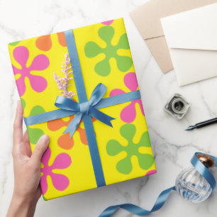 Papel de envoltura de regalo de flores de los años