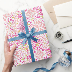 Papel de envoltura de regalo de patrón de azulejos