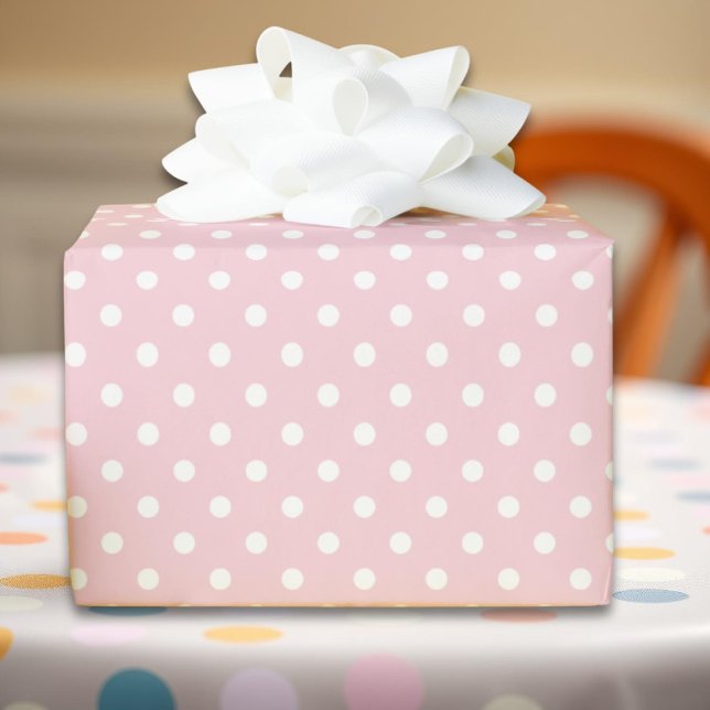 Papel de envoltura de regalo de punto de polka ros (Subido por el creador)