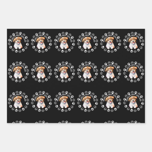 Papel de envoltura de regalo - El mejor papá perro (Anverso)