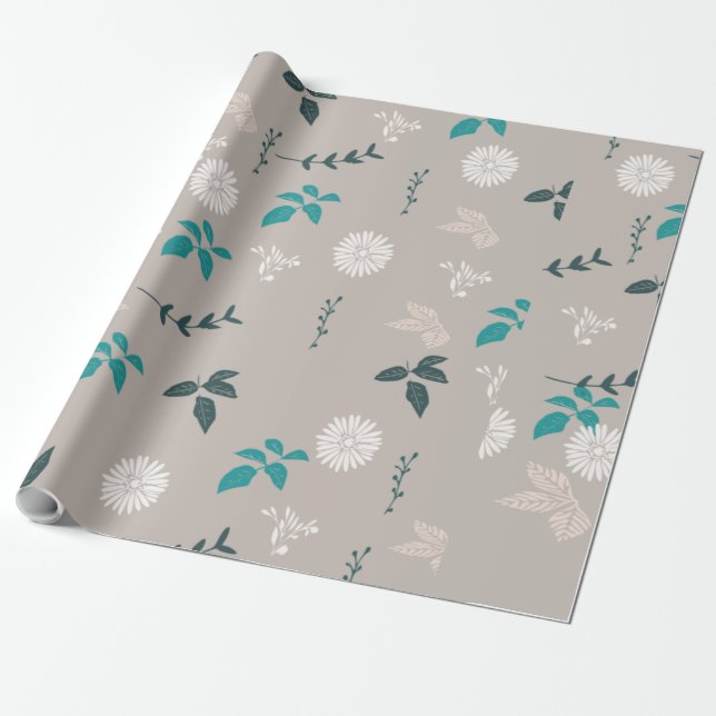 Papel de envoltura de regalo floral (Desenrollado)