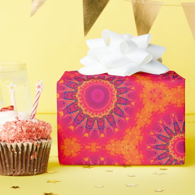 Papel de envoltura de regalo geométrico Boho. (Fiesta de cumpleaños )