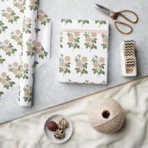 Papel de envoltura de Rosa de jardín de época