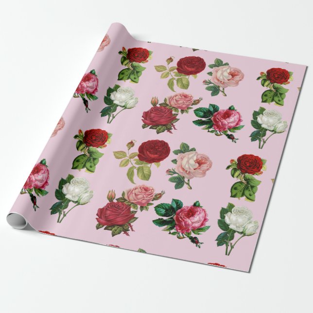 Papel de envoltura de rosas en galore (Desenrollado)