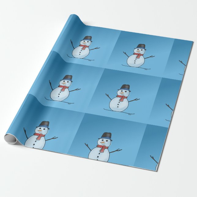 Papel de envoltura de Snowman (Desenrollado)