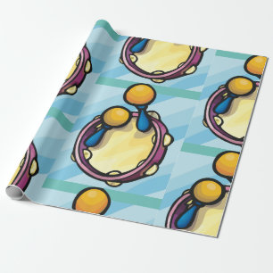 Papel De Envoltura De Tamborina Y Maraccas