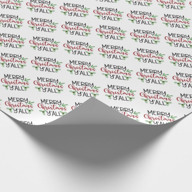 Papel de envoltura de tipografía de Feliz Navidad  (Esquina)