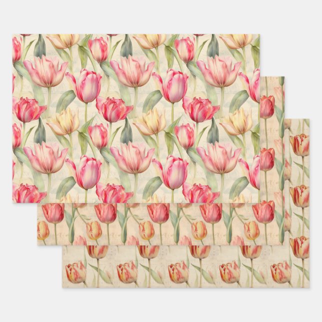 Papel de envoltura de tulipán (Set)