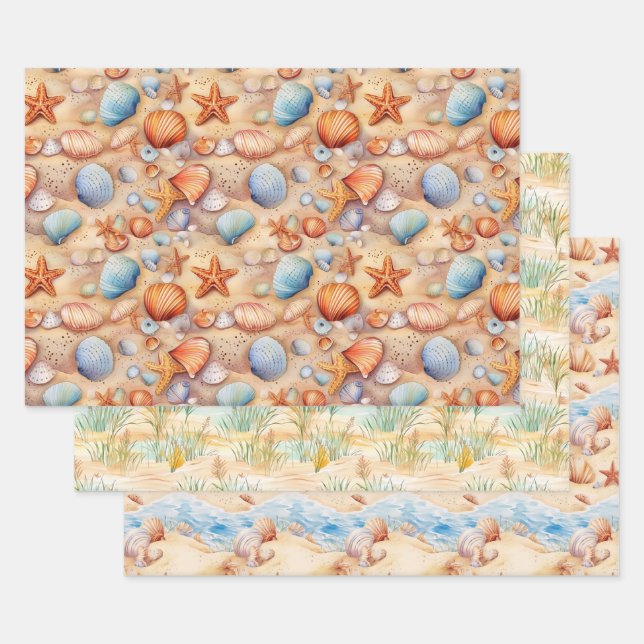 Papel de envoltura de verano en la playa (Set)