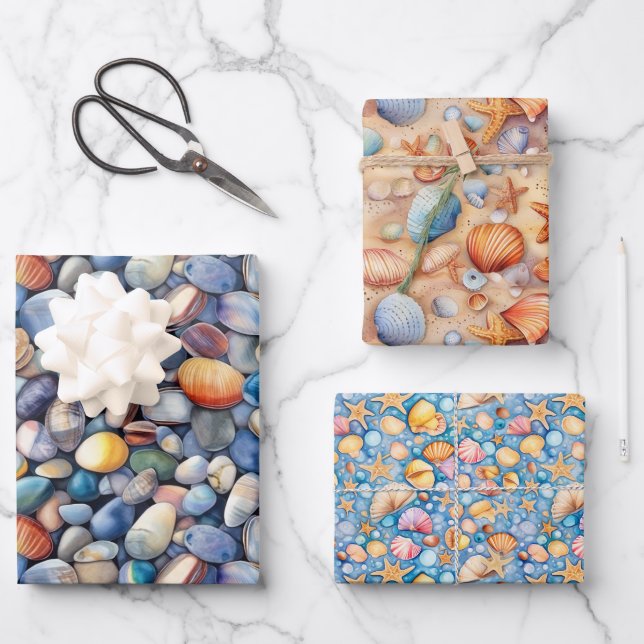 Papel de envoltura de verano en la playa (Anverso)