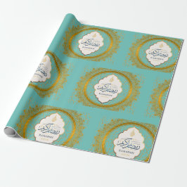 Papel de envoltura dorado ornamentarábigo de Ramad