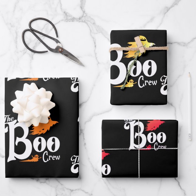 Papel de envoltura fantasma de Halloween que da mi (Anverso)