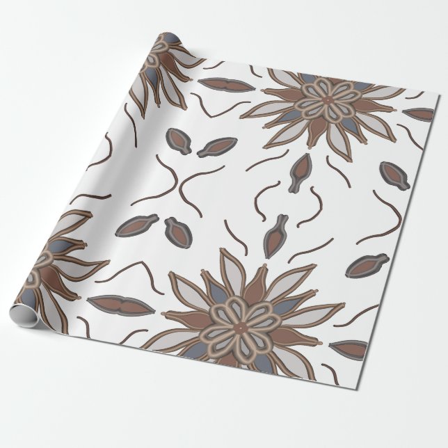 Papel de envoltura floral (Desenrollado)