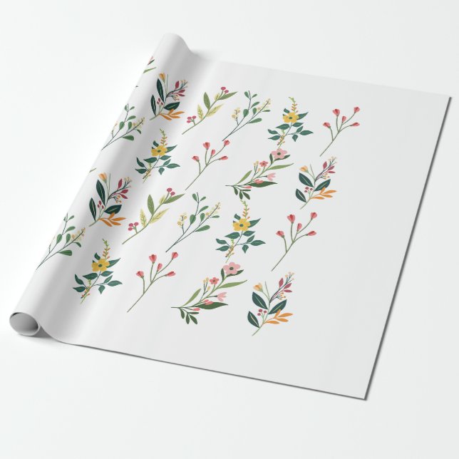 Papel de envoltura floral (Desenrollado)