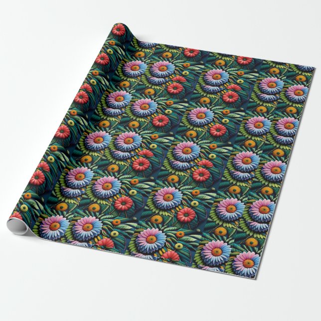 Papel de envoltura floral (Desenrollado)