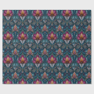Papel de envoltura floral con joyas