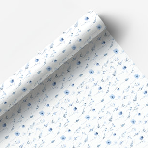 Papel de envoltura floral de flor azul marino