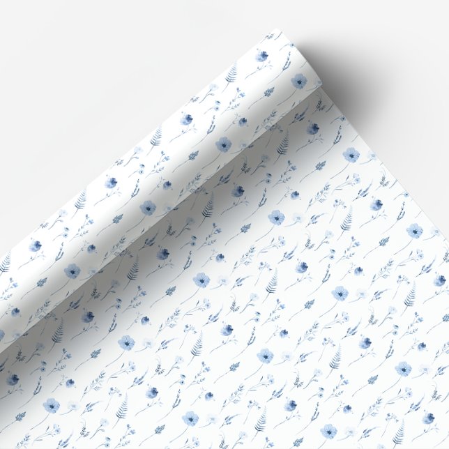 Papel de envoltura floral de flor azul marino (Subido por el creador)