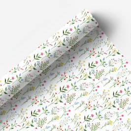 Papel de envoltura floral de flores silvestres de 