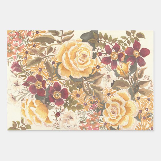 papel de envoltura floral, otoño (Anverso)