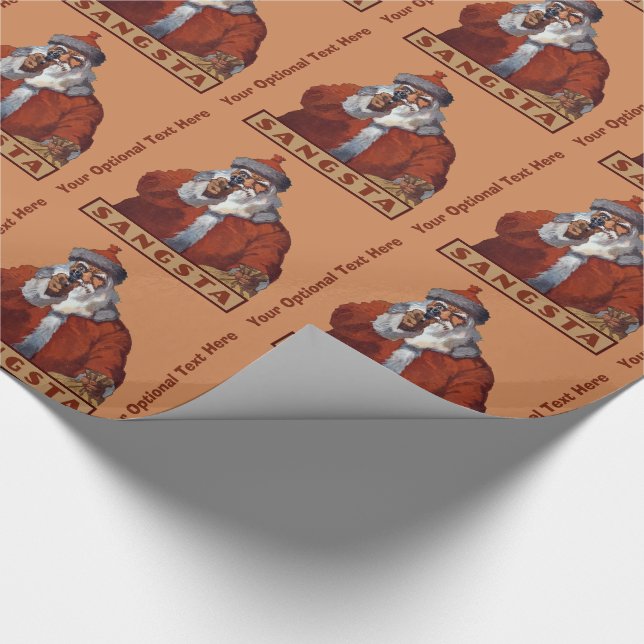 Papel de envoltura Gangsta Santa personalizado (Esquina)