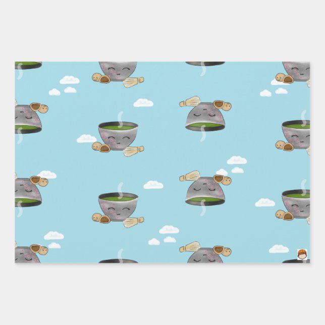 Papel de envoltura Matcha y Mochi (Anverso 3)