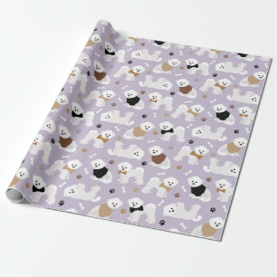 Papel de envoltura morado de huesos y patas de fri