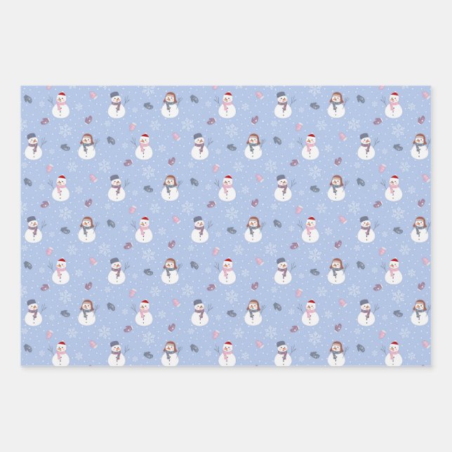 Papel de envoltura para hombres de nieve (Anverso)