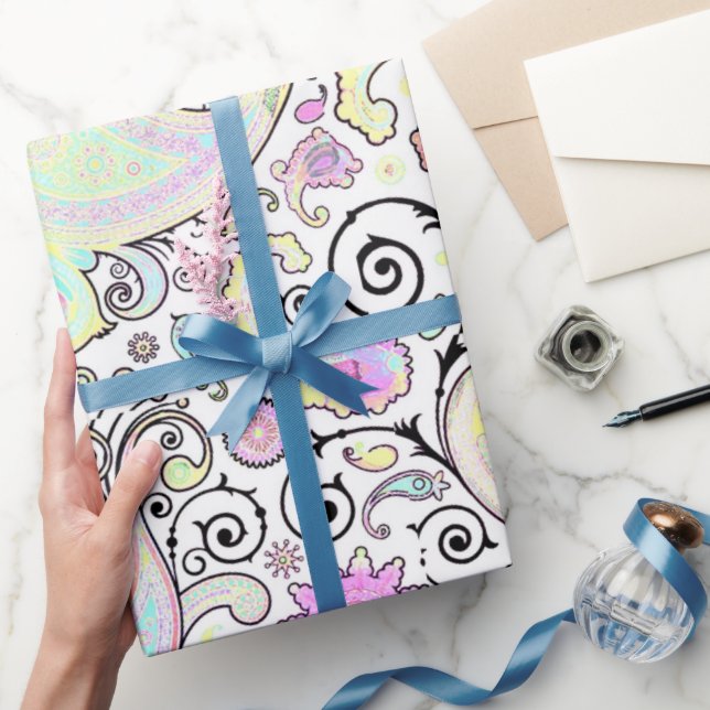 Papel de envoltura Pastel paisley (Regalar)