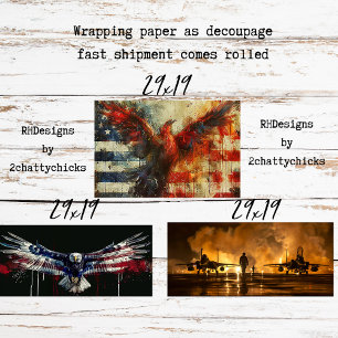 Papel de Envoltura Patriótico para Decoupage 3 Hoj