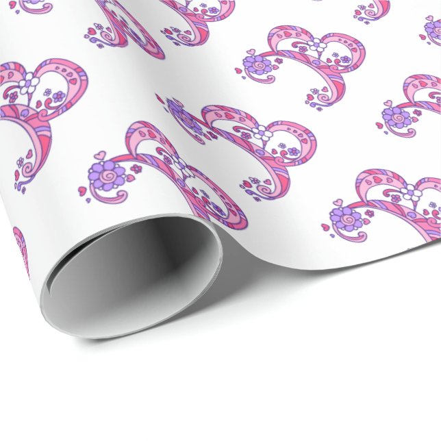 Papel de envoltura personalizado en monograma de l (Esquina del rollo)