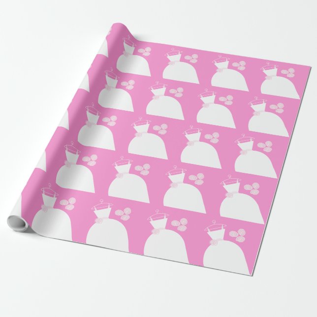Papel de envoltura rosa de boda (Desenrollado)