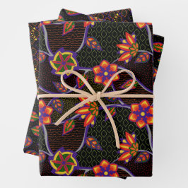 Papel de envoltura tribal floral
