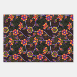 Papel de envoltura tribal floral