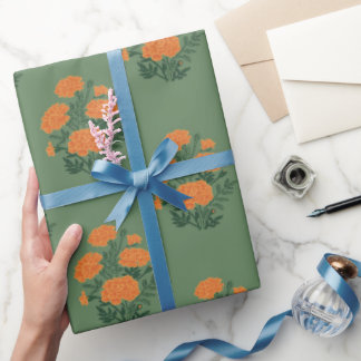 Papel de envoltura verde de Marigold