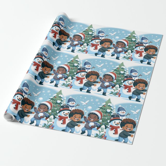 Papel de envolver a Navidades de Black Boy (Desenrollado)