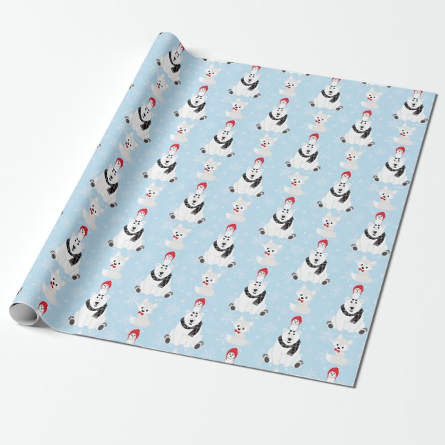 Papel de envolver animales del Ártico (Desenrollado)