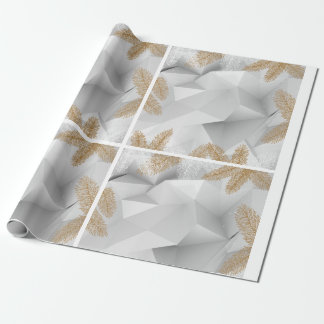 Papel de envolver blanco y dorado festivo