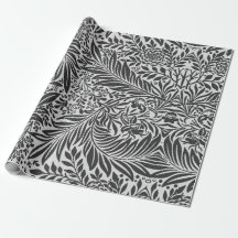 Papel de envolver blanco y negro William Morris